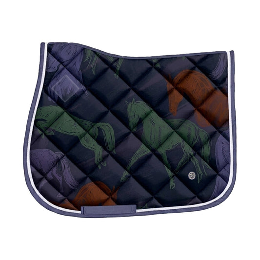 Dapplebay Abstract Horses Pony Saddle Pad-Purple Dusk