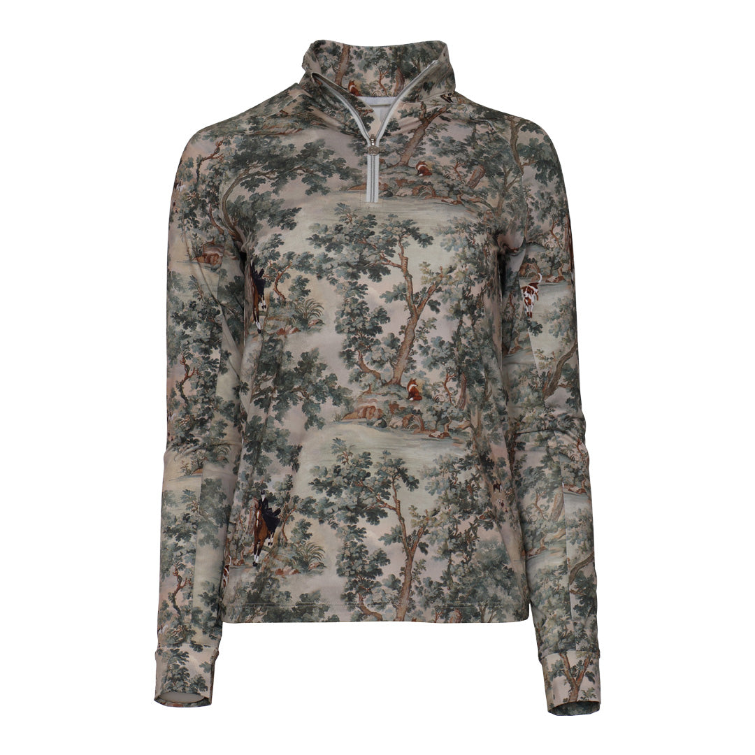 Dapplebay Hunt Tapestry 1/4 Zip LS Riding Top