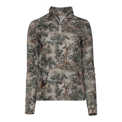 Dapplebay Hunt Tapestry 1/4 Zip LS Riding Top