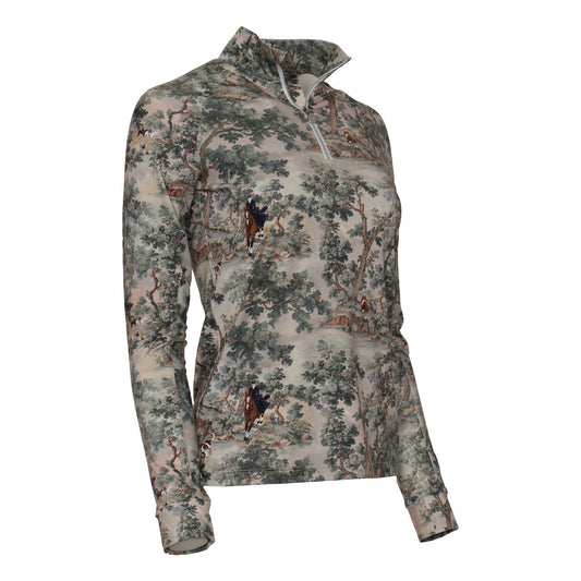 Dapplebay Hunt Tapestry 1/4 Zip LS Riding Top