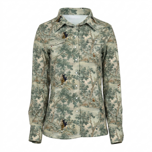Dapplebay Hunt Tapestry Western Riding Top-Multi