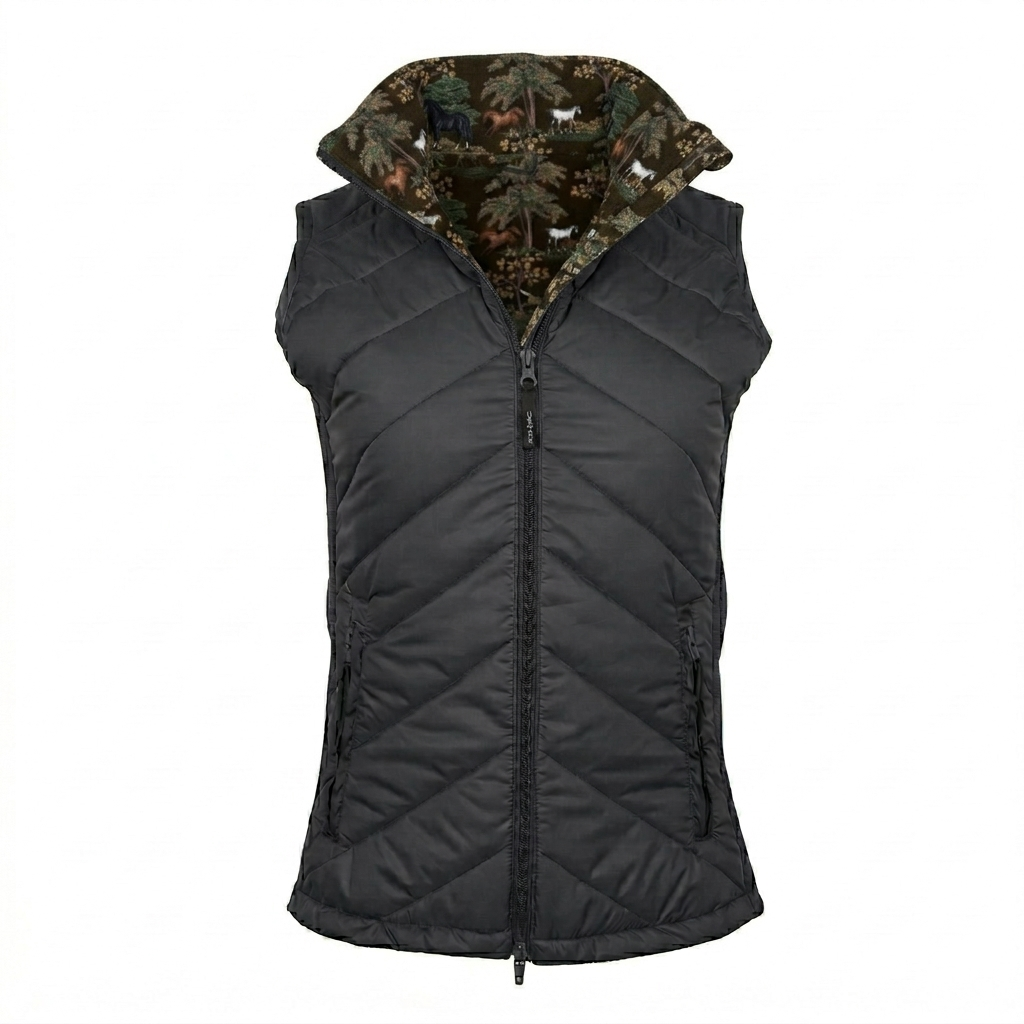 Dapplebay Reversible Puffer Vest-Black