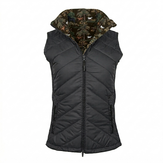 Dapplebay Reversible Puffer Vest-Black
