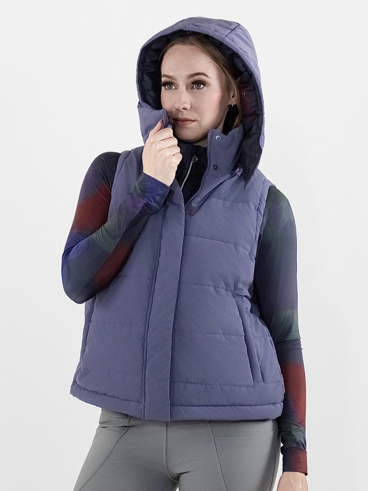 Dapplebay Reversible Puffer Vest-Purple Dusk