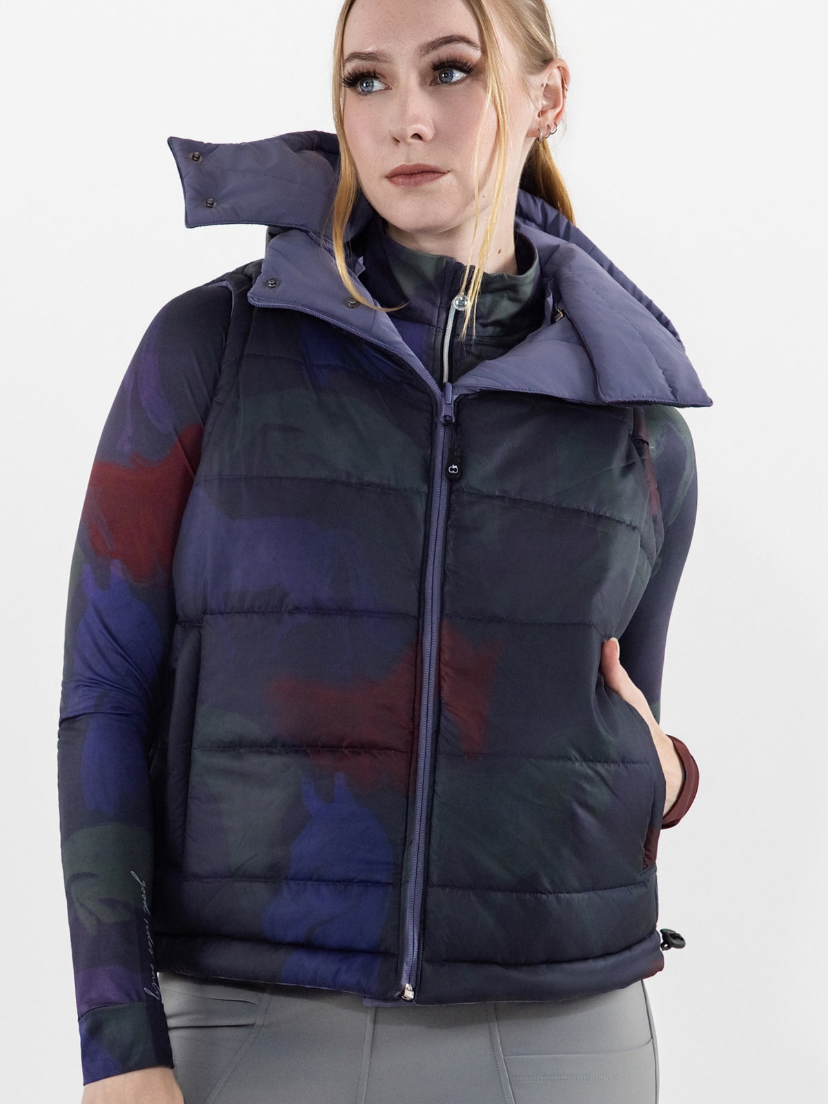 Dapplebay Reversible Puffer Vest-Purple Dusk