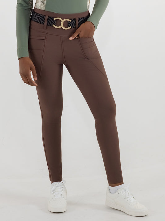 Dapplebay Winter Essential Silicone Knee Patch Tights-Chocolate