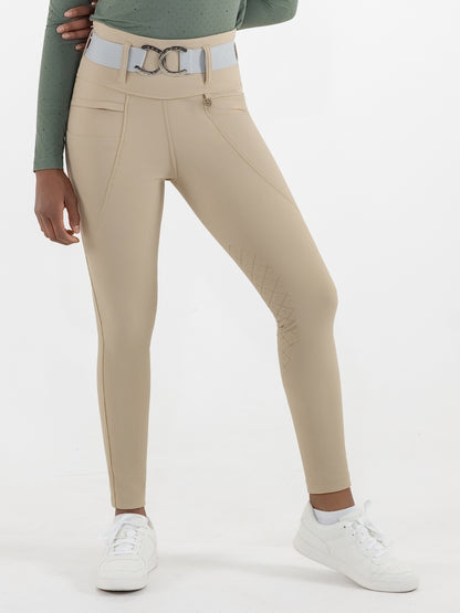 Dapplebay Winter Essential Silicone Knee Patch Tights-Heritage Tan