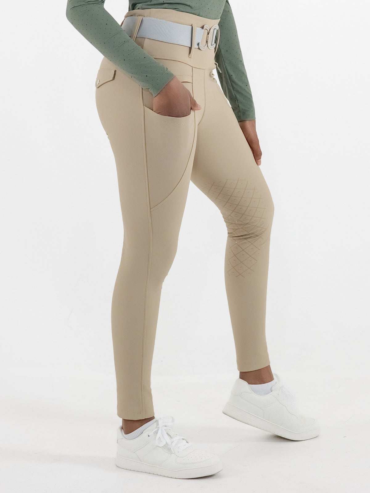 Dapplebay Winter Essential Silicone Knee Patch Tights-Heritage Tan