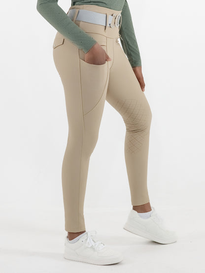 Dapplebay Winter Essential Silicone Knee Patch Tights-Heritage Tan