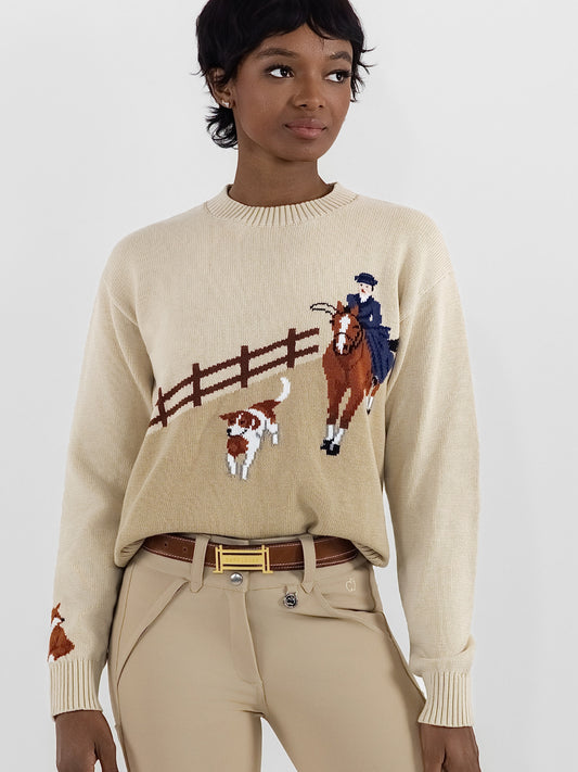 Dapplebay Heirloom Hunt Sweater-Cream