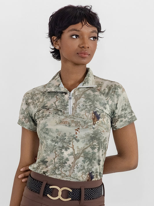 Dapplebay Hunt Tapestry 1/4 Zip SS Riding Top