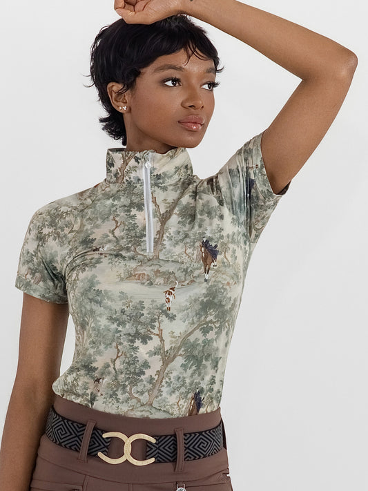 Dapplebay Hunt Tapestry 1/4 Zip SS Riding Top