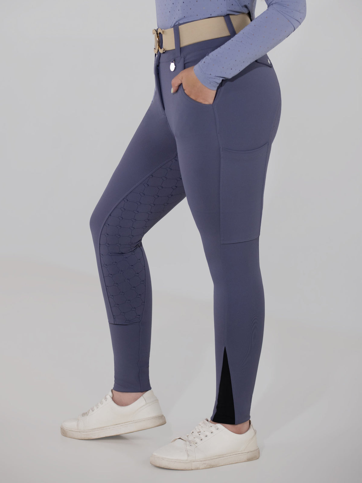 Dapplebay Hybrid Silicone Full Seat Breeches-Purple Dusk