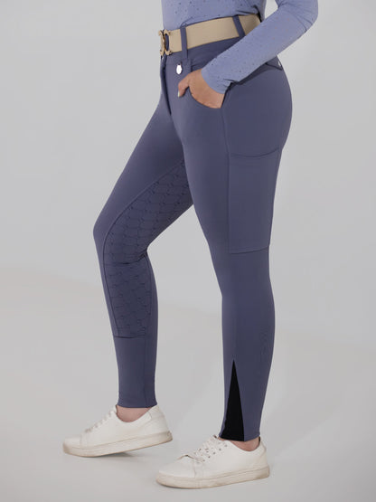 Dapplebay Hybrid Silicone Full Seat Breeches-Purple Dusk