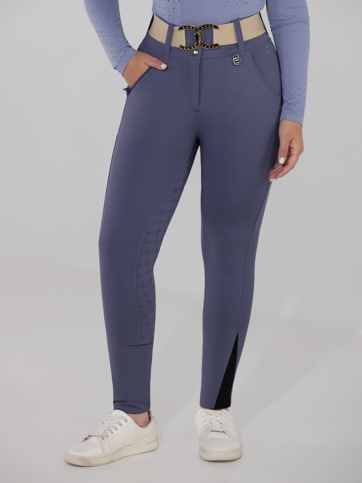 Dapplebay Hybrid Silicone Full Seat Breeches-Purple Dusk