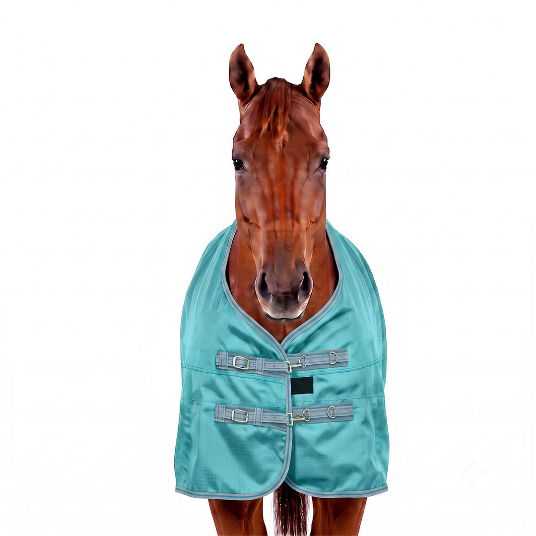 TuffRider 600 D  Comfy Winter Ripstop Turnout Blanket Medium Weight 200 GSM Standard Neck