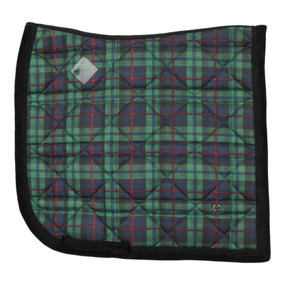 Dapplebay Holiday Plaid Dressage Saddle Pad-GREEN