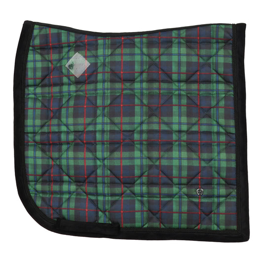 Dapplebay Holiday Plaid Dressage Saddle Pad-GREEN