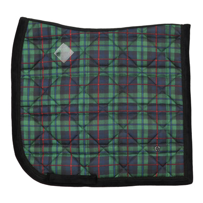 Dapplebay Holiday Plaid Dressage Saddle Pad-GREEN