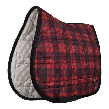 Dapplebay Holiday Plaid Jump Saddle Pad -RED