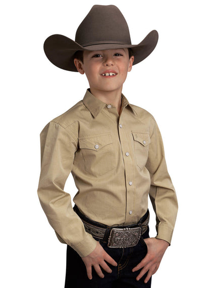 Stetson Children's Gold Long Sleeve Woven Shirt