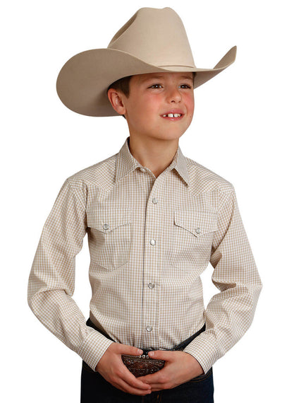 Stetson Children's Gold Long Sleeve Woven Shirt