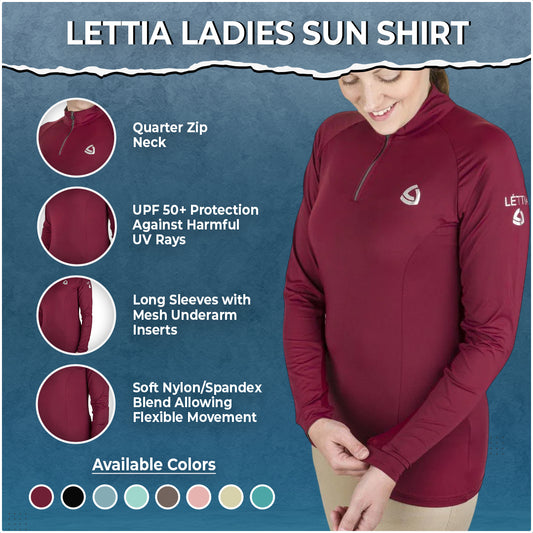 Lettia Women Quarter-Zip Neck UPF 50+ Sun Shirt