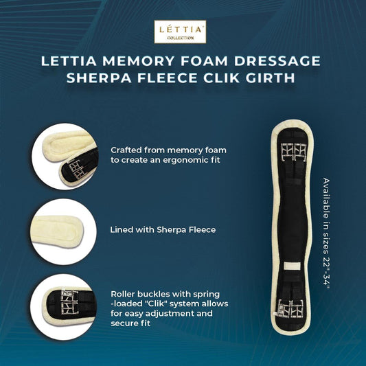 Lettia Memory Foam Dressage Sherpa Fleece Clik Girth