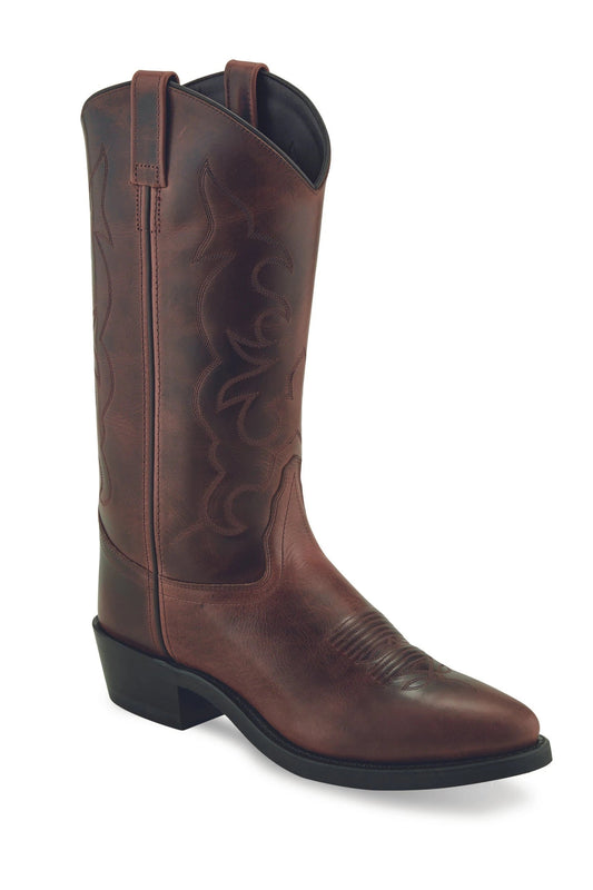 Old West Men's Brown Cowboy Work Boot-Brown-11.5-EE