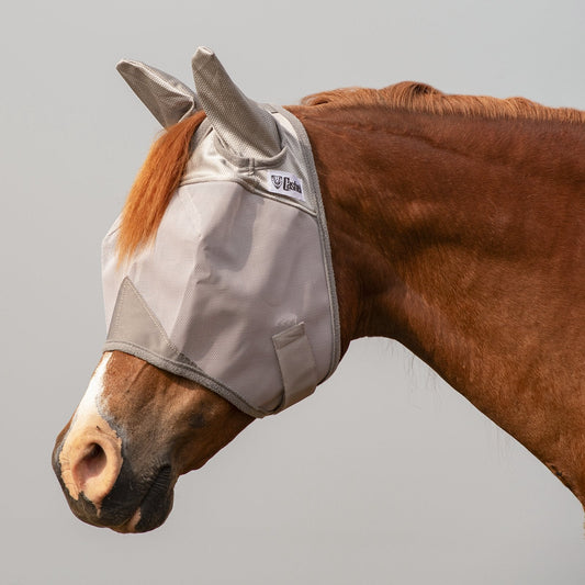 Cashel Crusader Horse Fly Mask with Ears- Grey