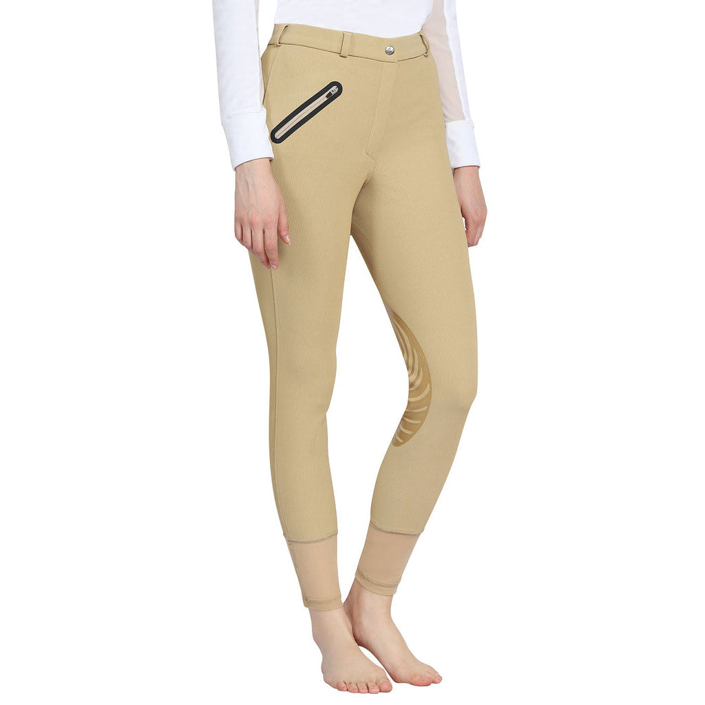TuffRider Tiffany Ribbed Breech With Silicone Knee Patch