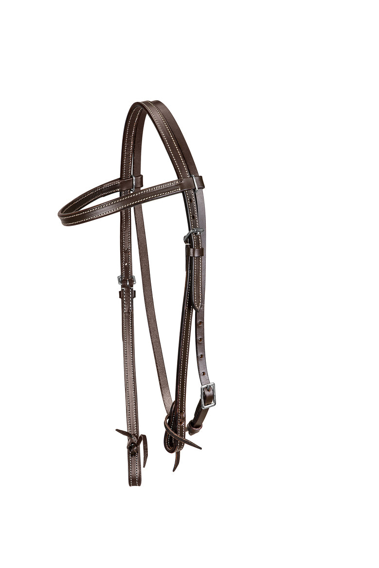 TuffRider Western Browband Headstall With Latigo Bit Ties_5631