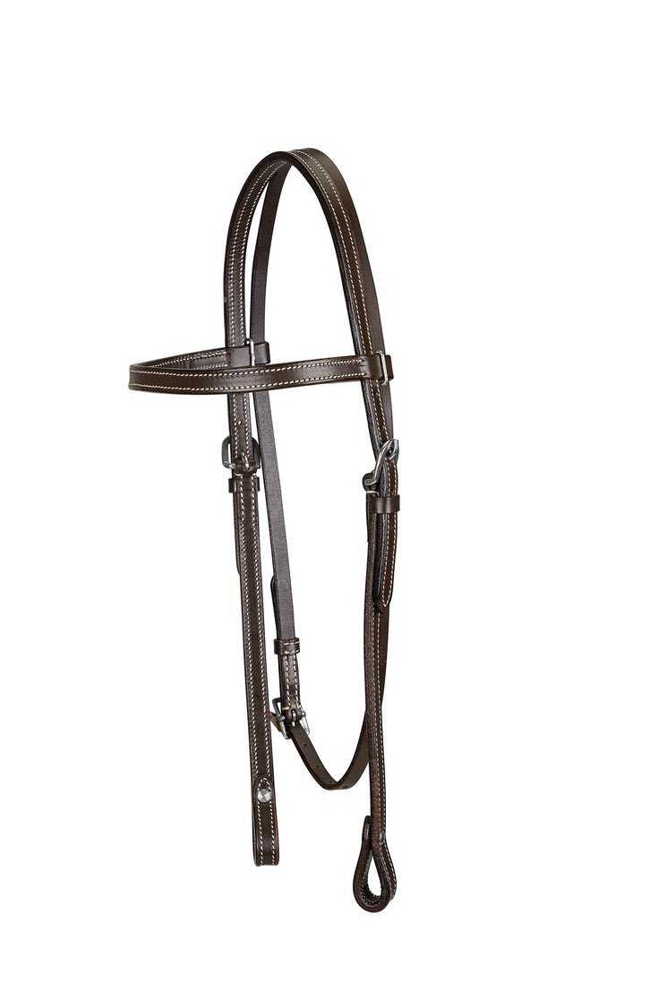TuffRider WESTERN BROWBAND HEADSTALL WITH CHICAGO SCREW BIT ENDS AND REINS_5634