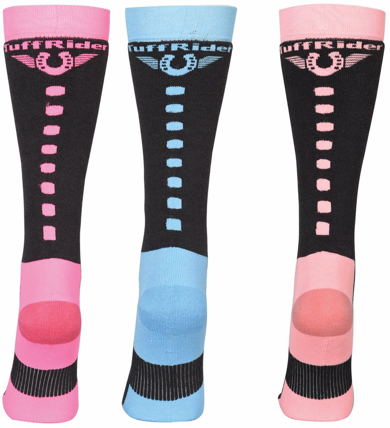 TuffRider Ladies Neon Winter Thermal Knee Hi Socks - 3 Pack_5063