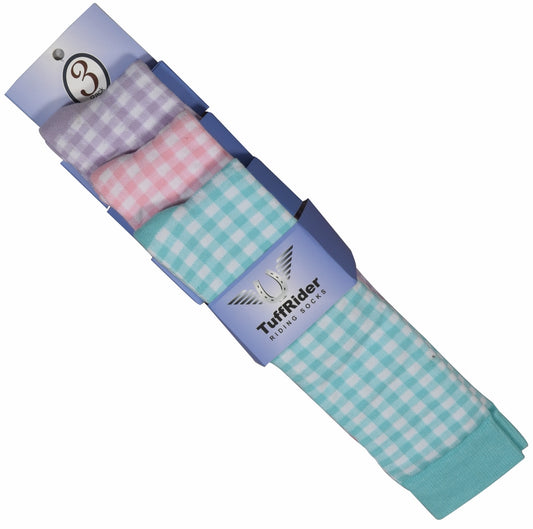 TuffRider Gingham Check 3 Pack Socks_919