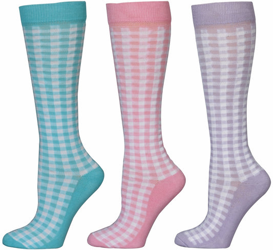 TuffRider Gingham Check 3 Pack Socks_918