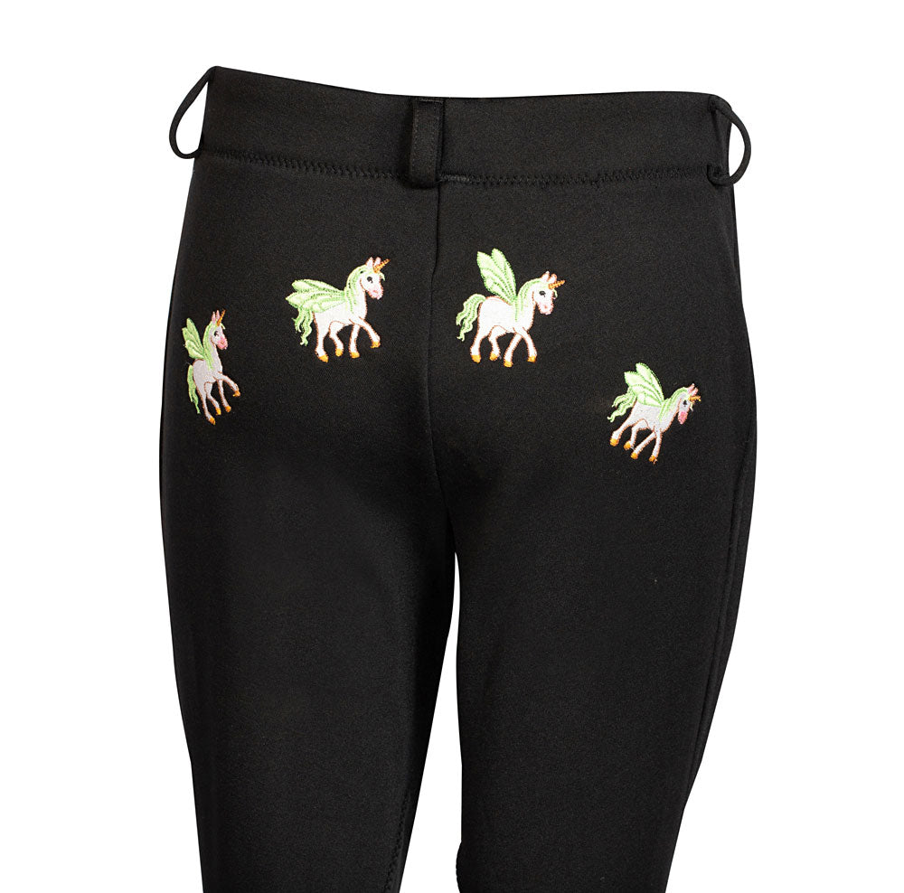 TuffRider Children's Unicorn Unifleece Pull-On Stretch Fleece Knee Patch Winter Jodhpurs_1198
