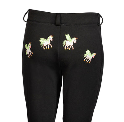 TuffRider Children's Unicorn Unifleece Pull-On Stretch Fleece Knee Patch Winter Jodhpurs_1198