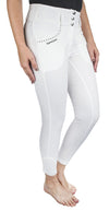 Equine Couture Women Nicole Full Silicone Printed Seat Breeches in White