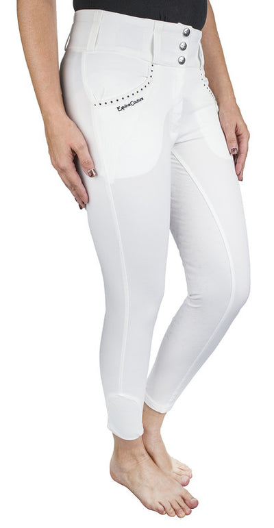 Equine Couture Women Nicole Full Silicone Printed Seat Breeches in White
