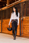 Equine Couture Women Nicole Full Silicone Printed Seat Breeches in White
