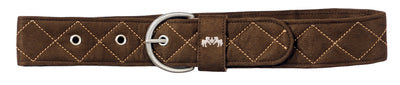 Equine Couture Diamond Quilted Suede Belt with Diagonal Line_3321
