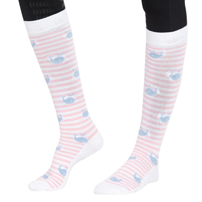 Equine Couture Ladies Whales Bamboo Knee Hi Socks - 3 Pack_1715