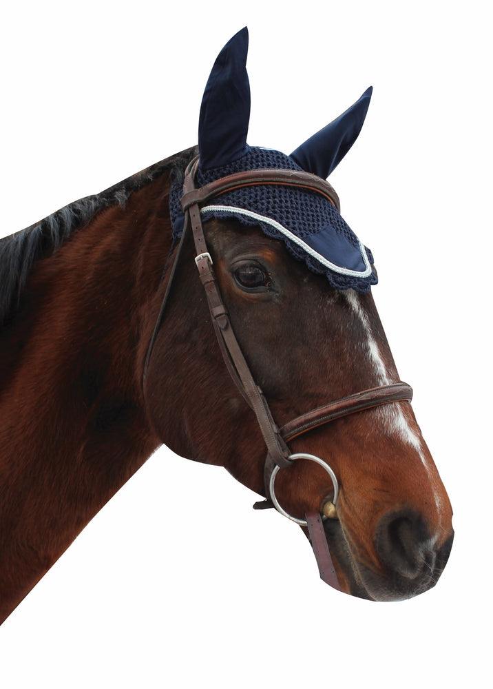 Equine Couture Fly Bonnet with Silver Rope_3022