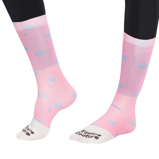 Equine Couture Ladies Whales Half Padded Knee Hi Boot Socks_1749