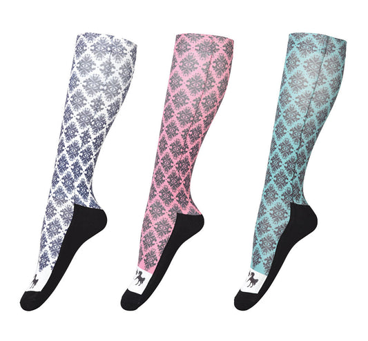 Equine Couture Ladies Tara Technical Padded Knee Hi Boot Socks - 3 Pack_1779