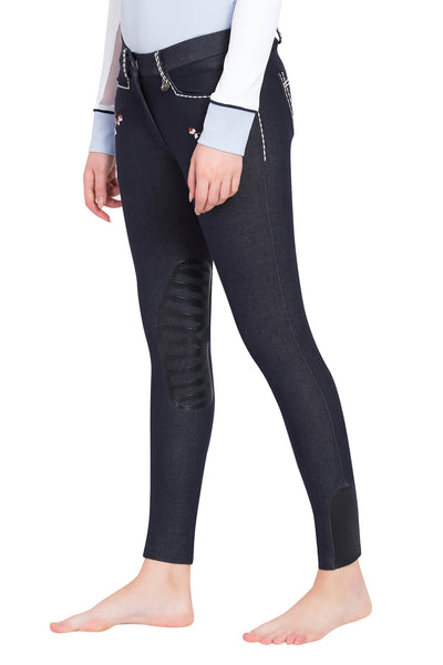 Equine Couture Ladies Alice Denim Embroidered Breeches_12