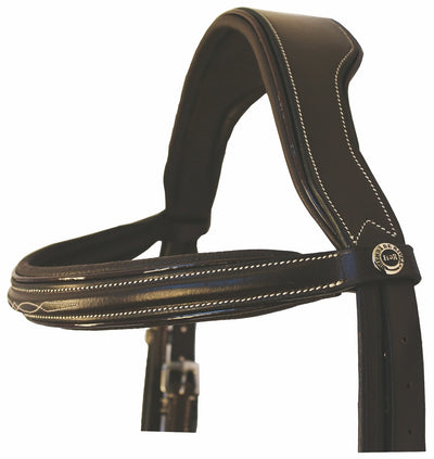 Henri de Rivel Pro Mono Crown Fancy Bridle with Patent Leather Piping and Laced Reins_1905