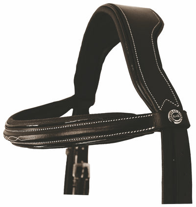 Henri de Rivel Pro Mono Crown Fancy Bridle with Patent Leather Piping and Laced Reins_1910