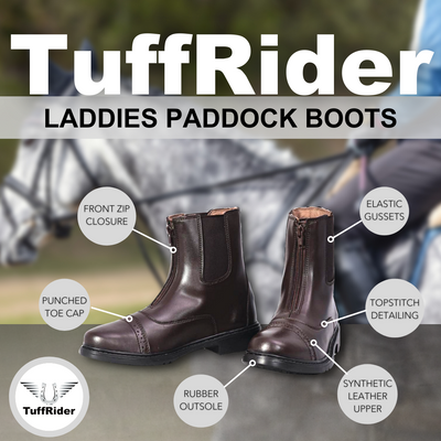 TuffRider Women Starter Synthetic Leather Front Zipper Paddock Boots